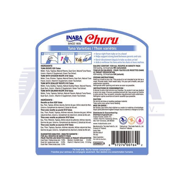 Churu variedades de atún y mariscos